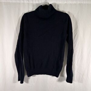 Uniqlo Wool Sweater Women's XS Black Knit Long Sleeve TurtleNeck Pullover